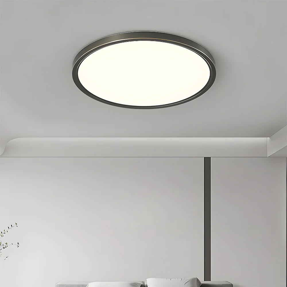 Minimalist Circular Copper LED Ceiling Lamp For Living Room - Image 3