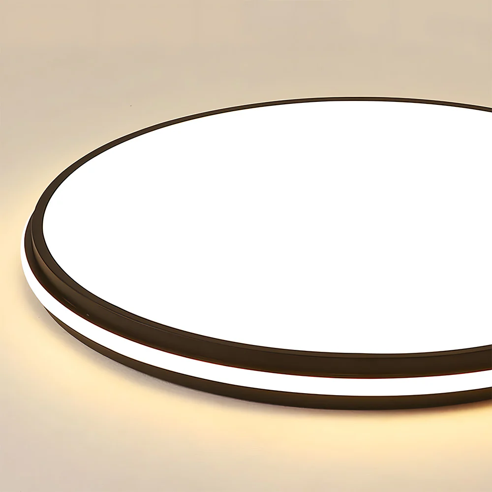 Minimalist Circular White Metal LED Bedroom Ceiling Light - Image 10