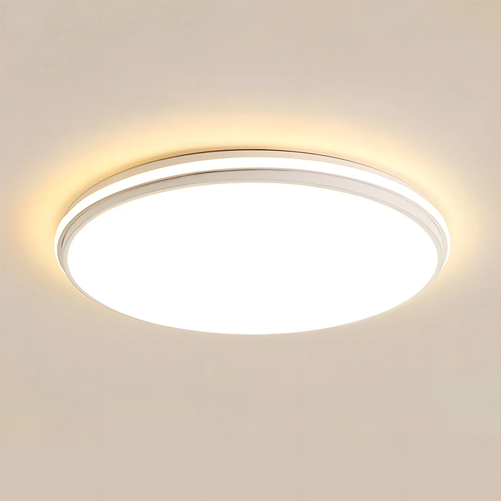 Minimalist Circular White Metal LED Bedroom Ceiling Light - Image 16
