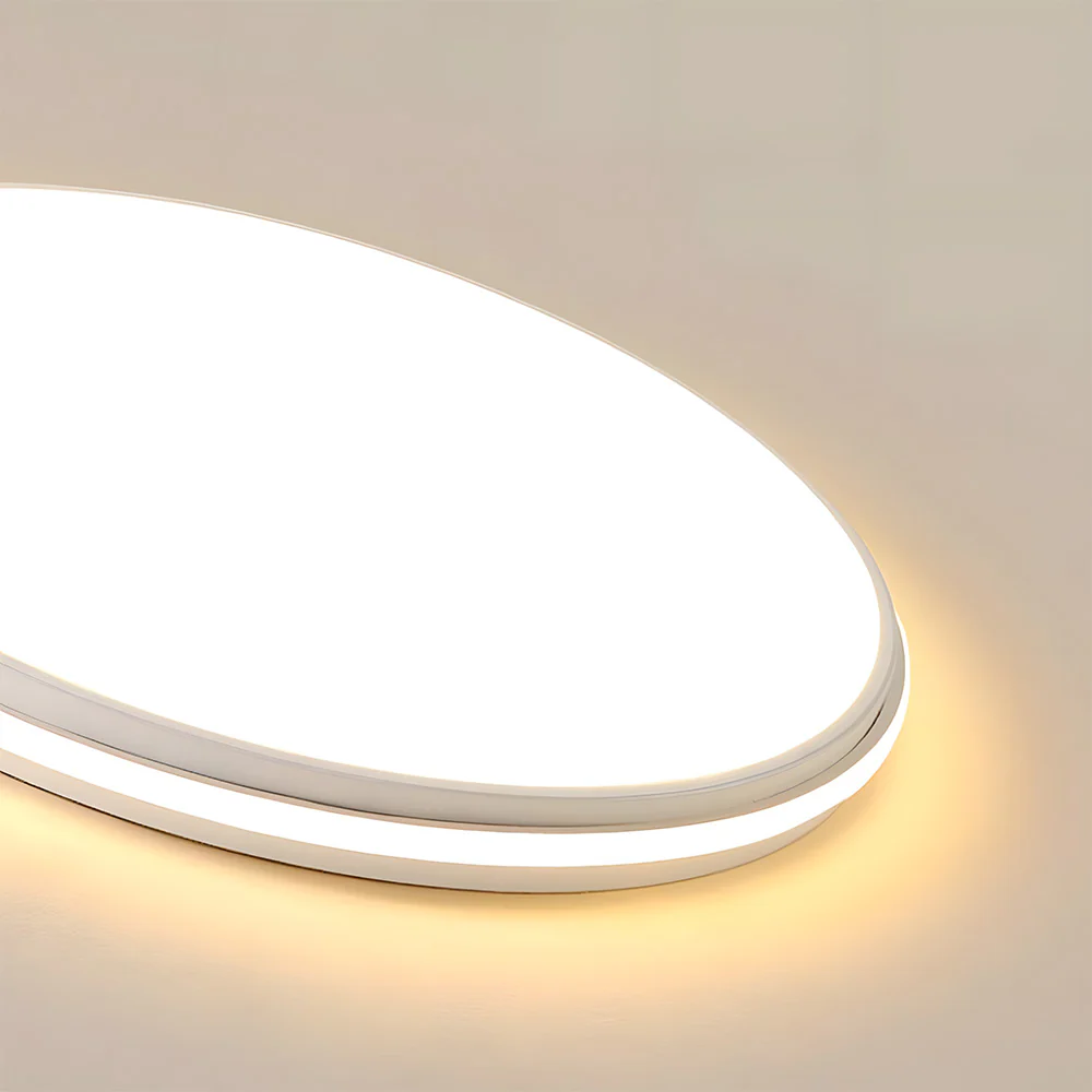 Minimalist Circular White Metal LED Bedroom Ceiling Light - Image 17