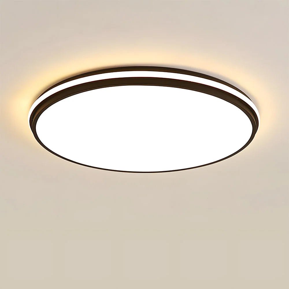 Minimalist Circular White Metal LED Bedroom Ceiling Light - Image 9