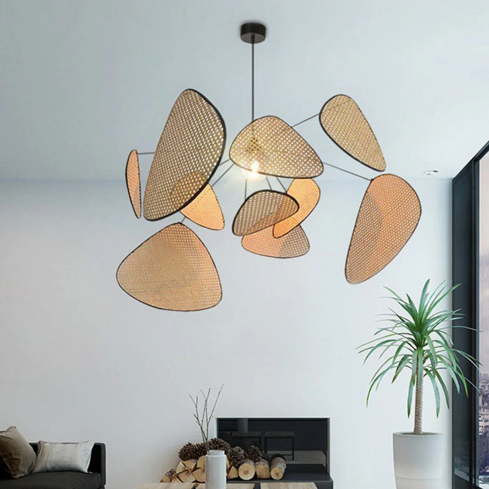 Modern Irregular Shape Rattan Kitchen Pendant Light - Image 3