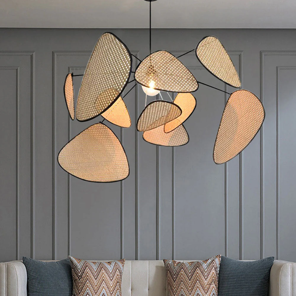 Modern Irregular Shape Rattan Kitchen Pendant Light - Image 5
