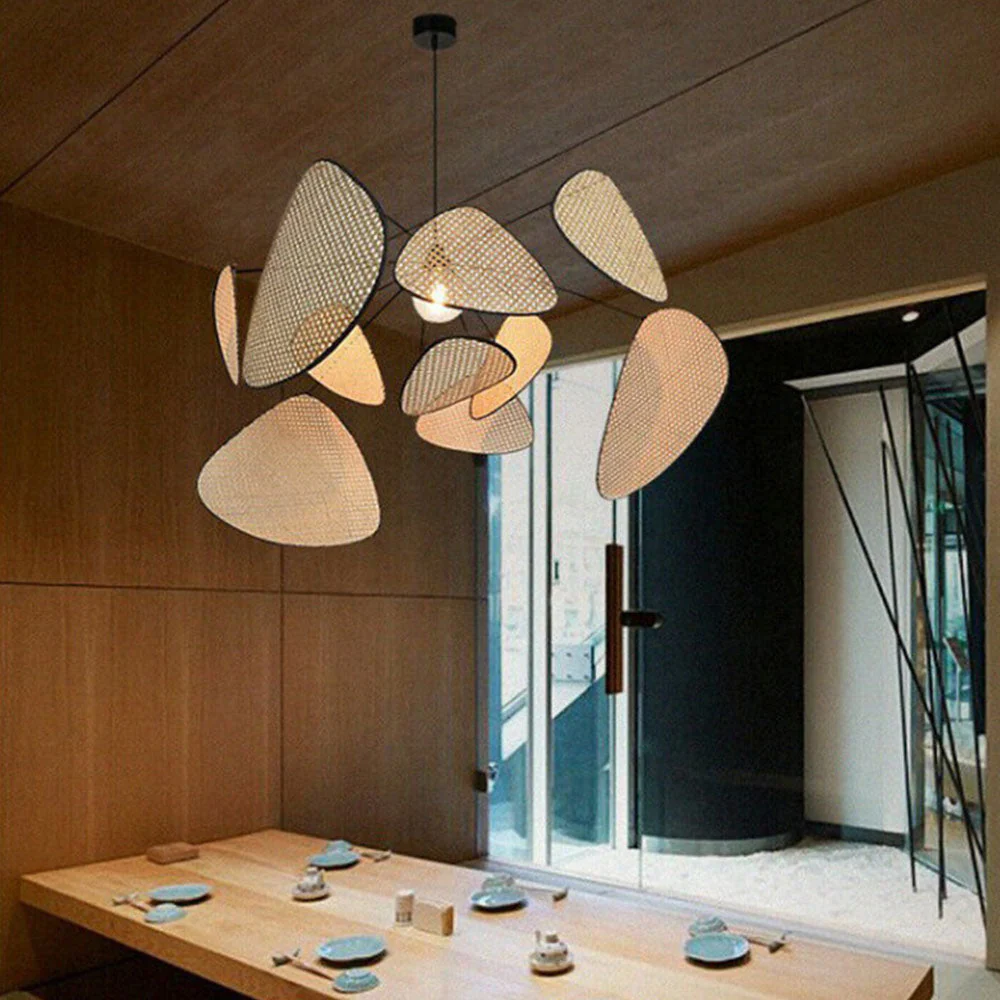 Modern Irregular Shape Rattan Kitchen Pendant Light - Image 7