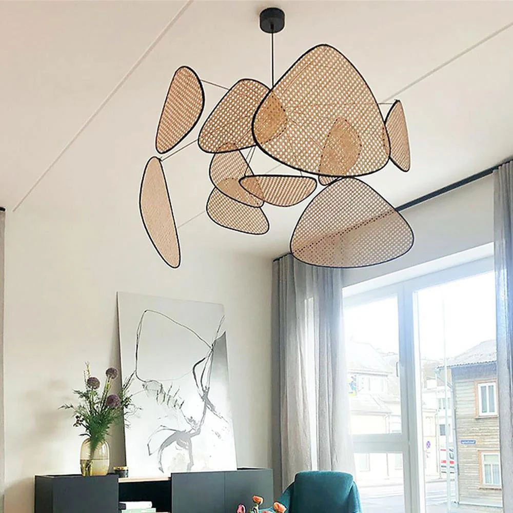 Modern Irregular Shape Rattan Kitchen Pendant Light - Image 9