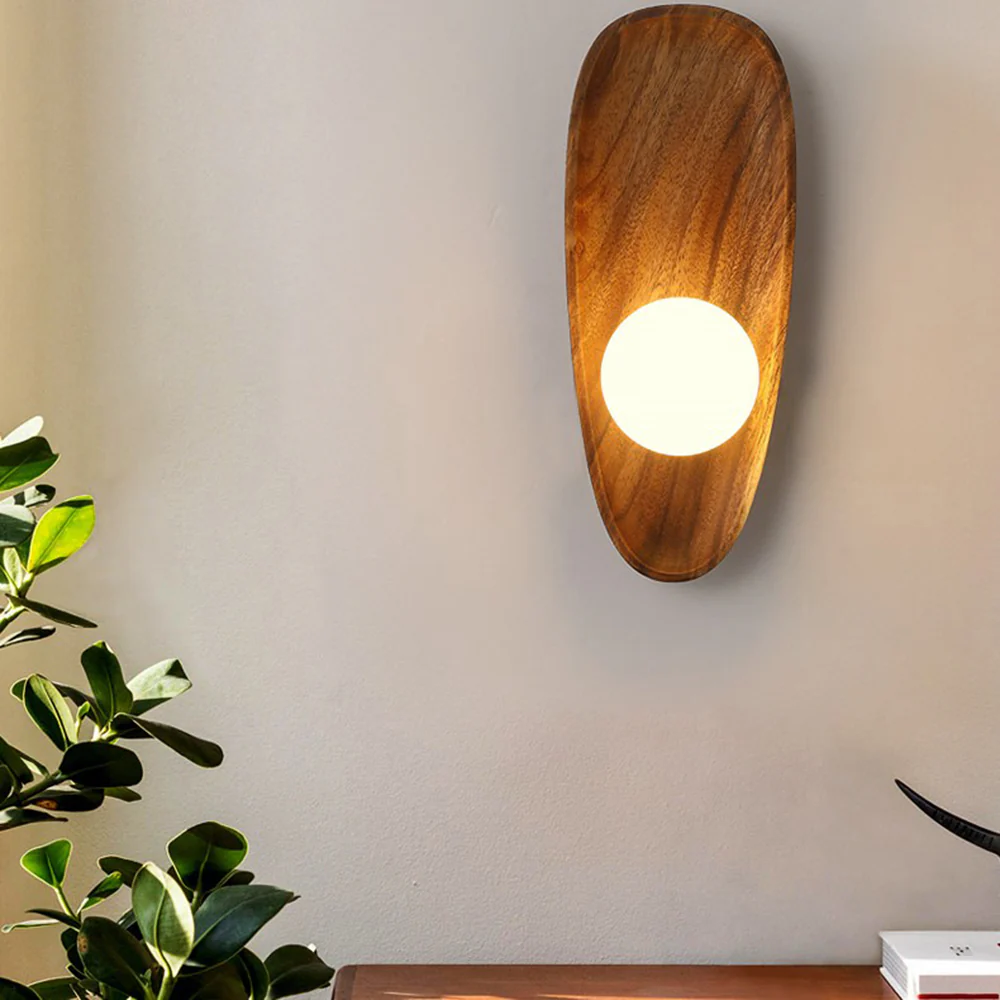 Minimalist Solid Wood Wall Sconce - Image 2