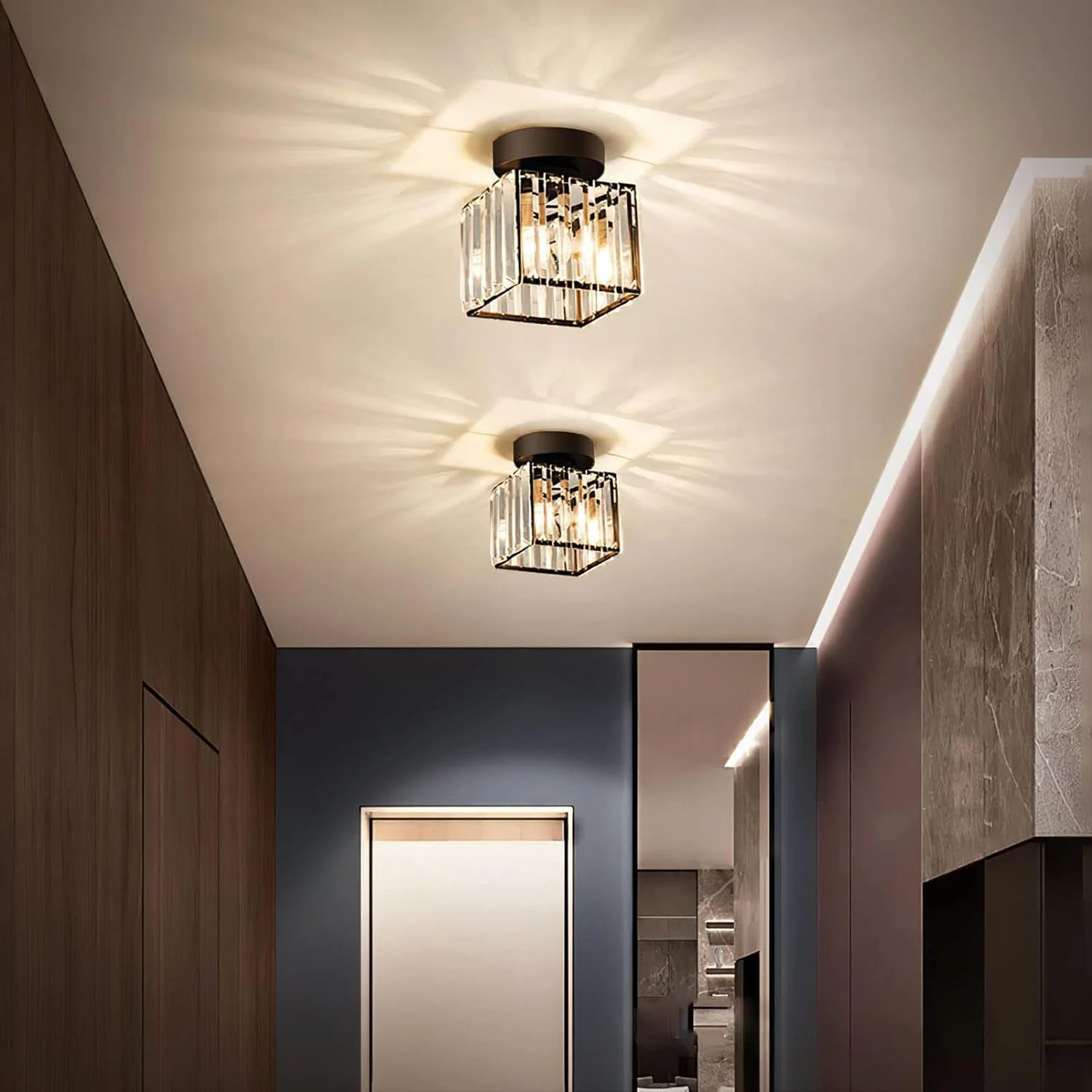 Modern 1-Light Black Hallway Ceiling Light - Image 13