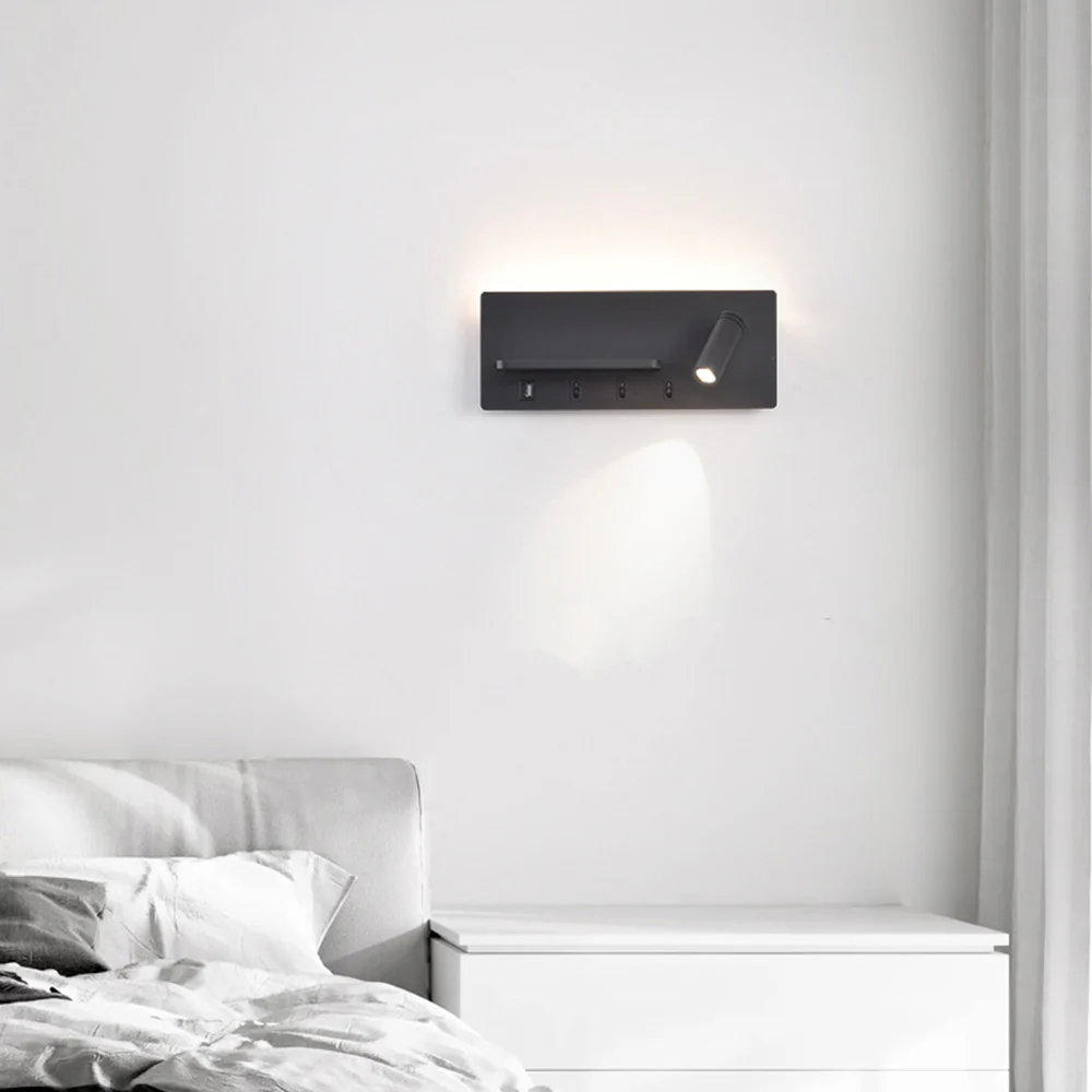 Modern Bedside Iron LED Reading Wall Light - Image 3