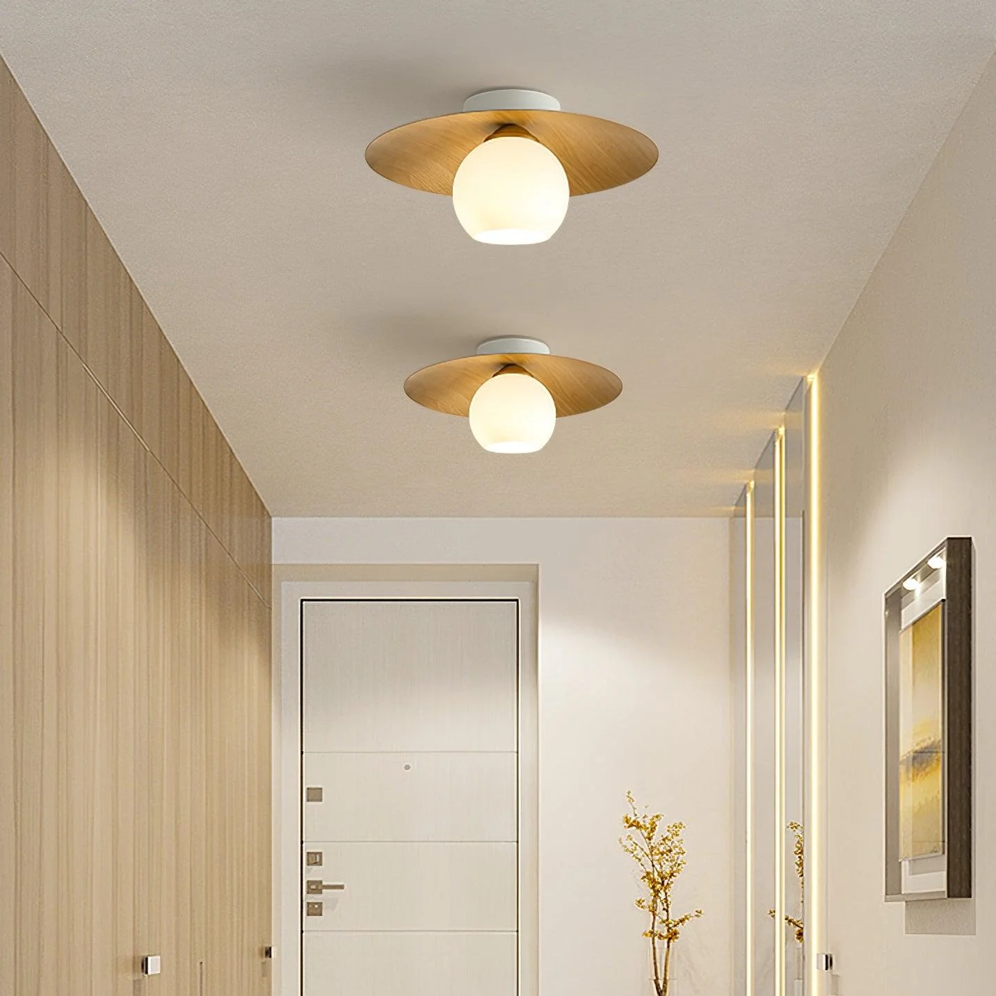 Modern Natural Wood Bedroom Ceiling Lamps - Image 10