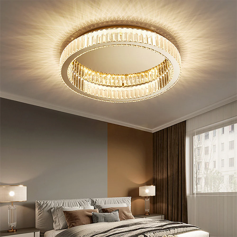 Modern Circle Gold Crystal Ceiling Light - Image 2