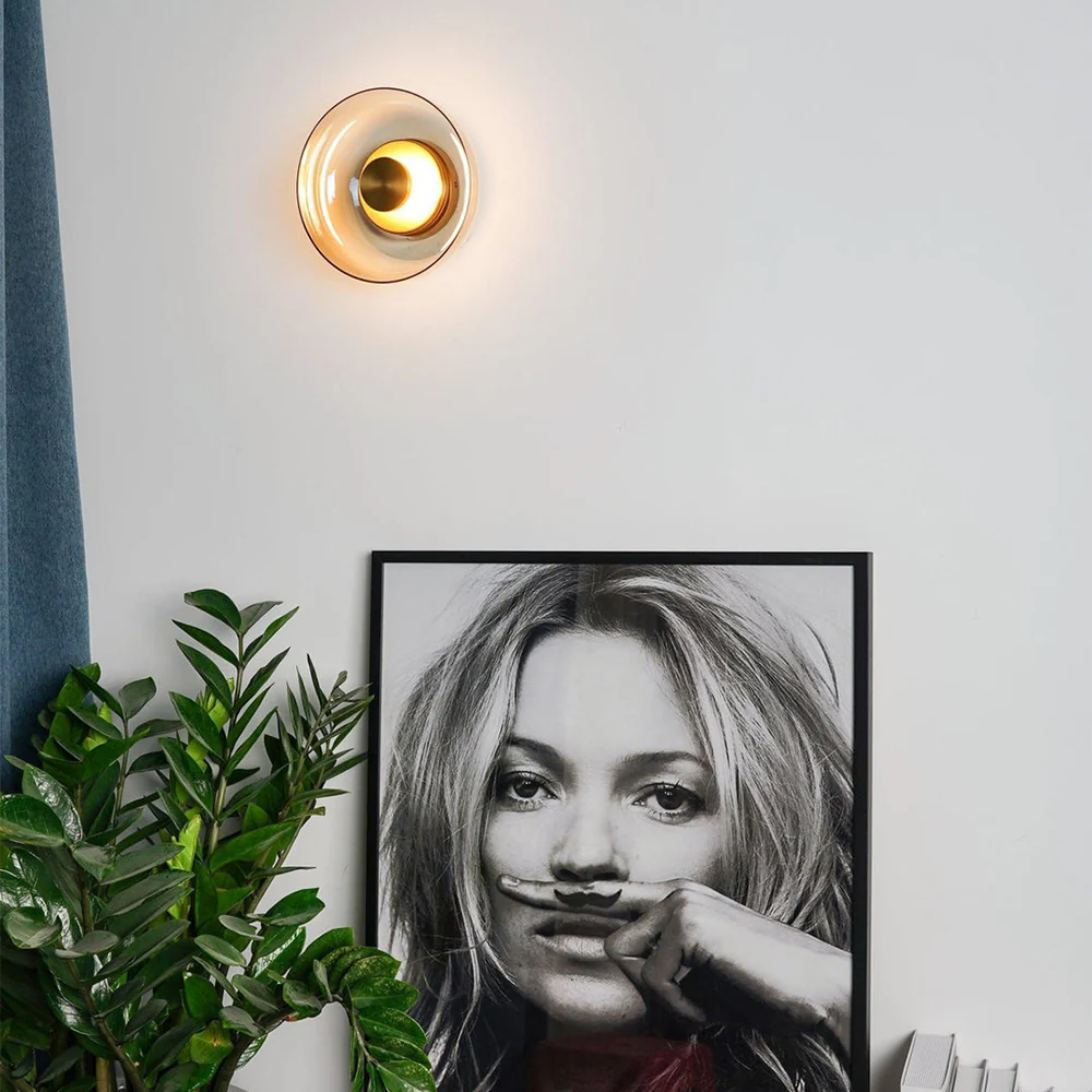 Modern Clear Round LED Glass Wall Sconce - Image 16