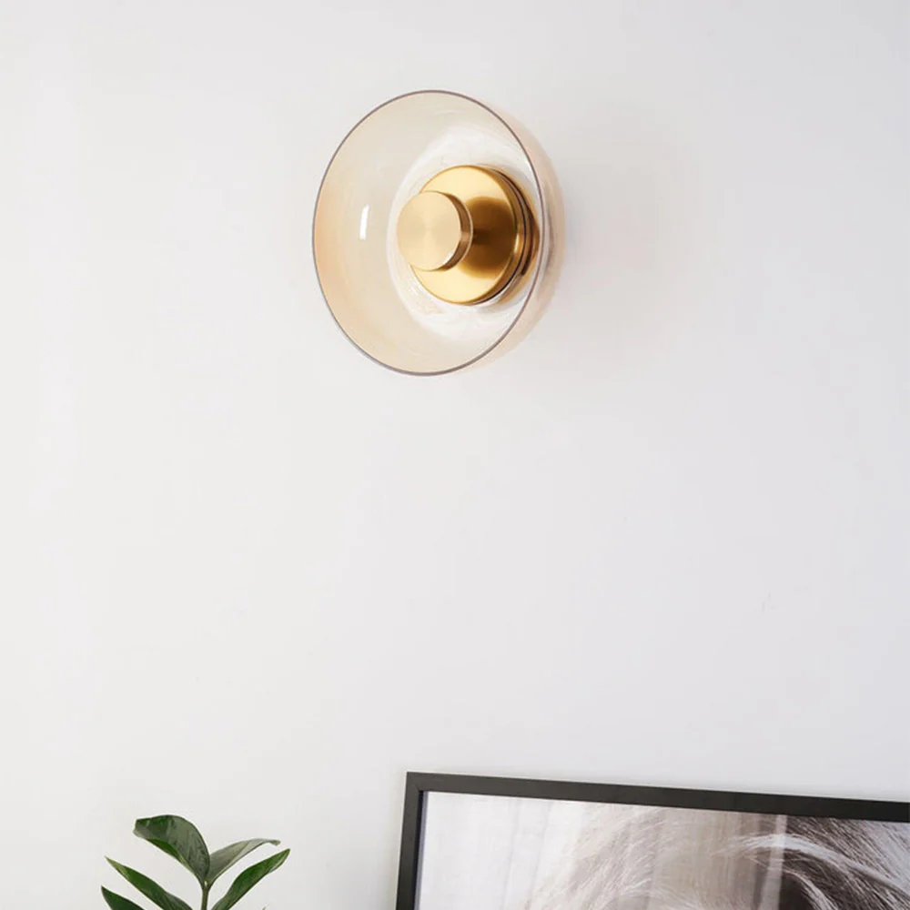 Modern Clear Round LED Glass Wall Sconce - Image 17