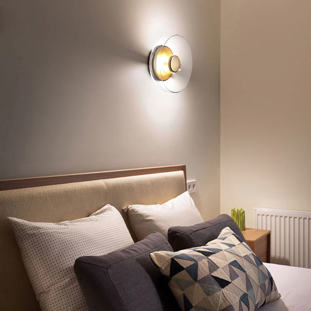 Modern Clear Round LED Glass Wall Sconce - Image 23