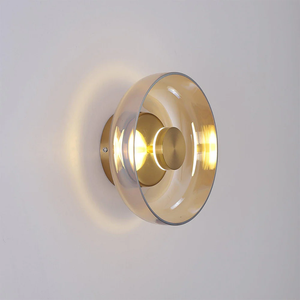 Modern Clear Round LED Glass Wall Sconce - Image 4