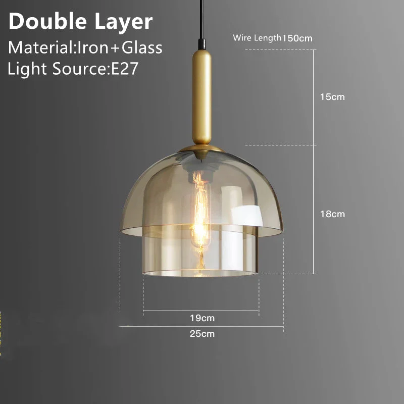 Modern Multi-Layer Glass Dome Hanging Light Fixture - Image 10