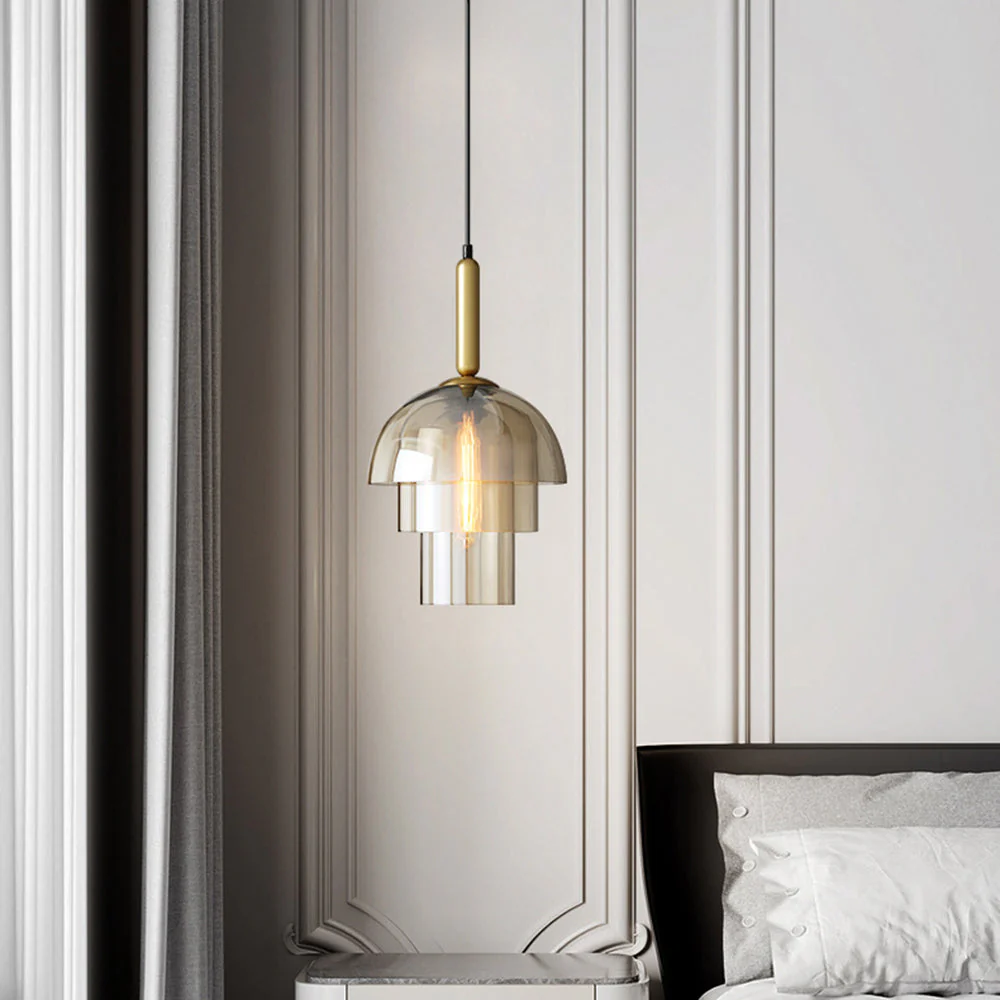 Modern Multi-Layer Glass Dome Hanging Light Fixture - Image 11