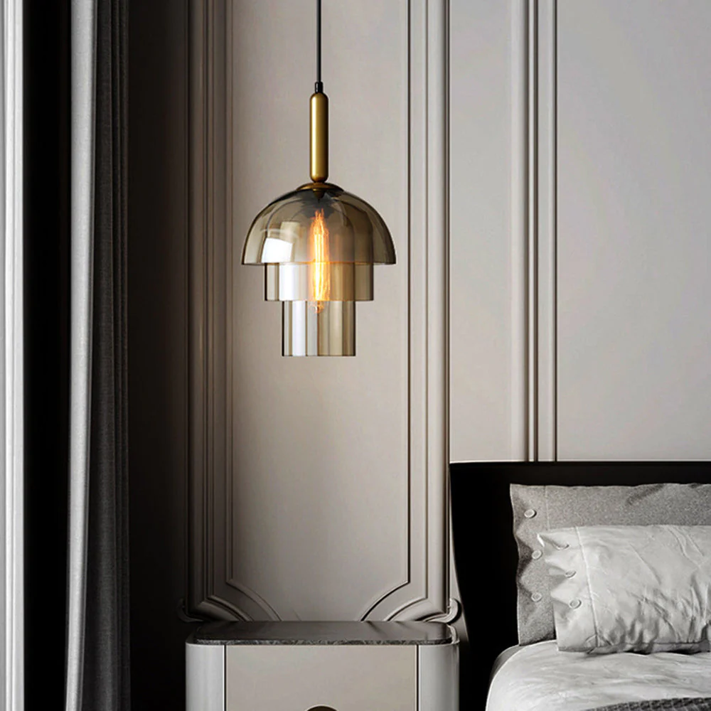 Modern Multi-Layer Glass Dome Hanging Light Fixture - Image 12