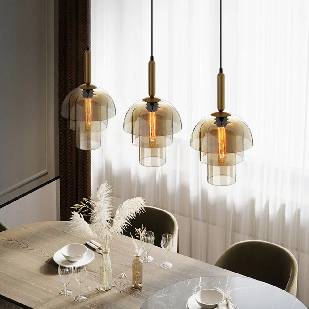 Modern Multi-Layer Glass Dome Hanging Light Fixture - Image 13