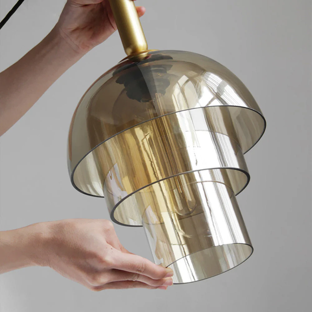 Modern Multi-Layer Glass Dome Hanging Light Fixture - Image 15