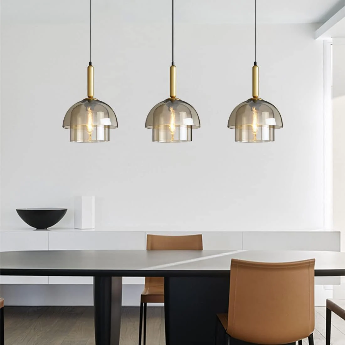 Modern Multi-Layer Glass Dome Hanging Light Fixture - Image 6