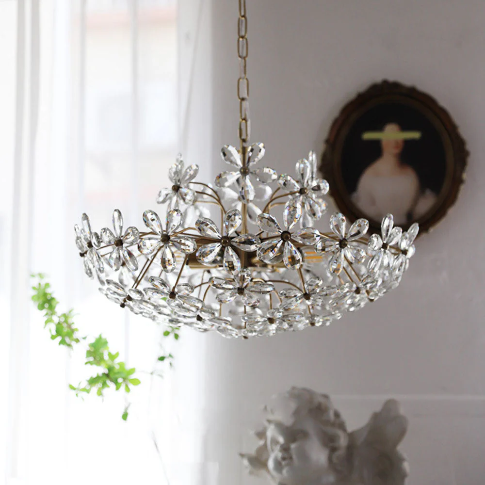 Luxury Crystal Bouquet Brass Chandeliers - Image 6