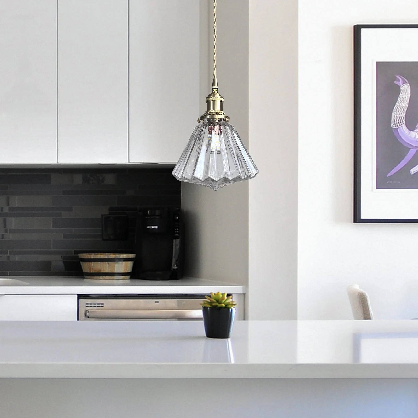 Modern Diamond Glass Pendant Lights - Image 4