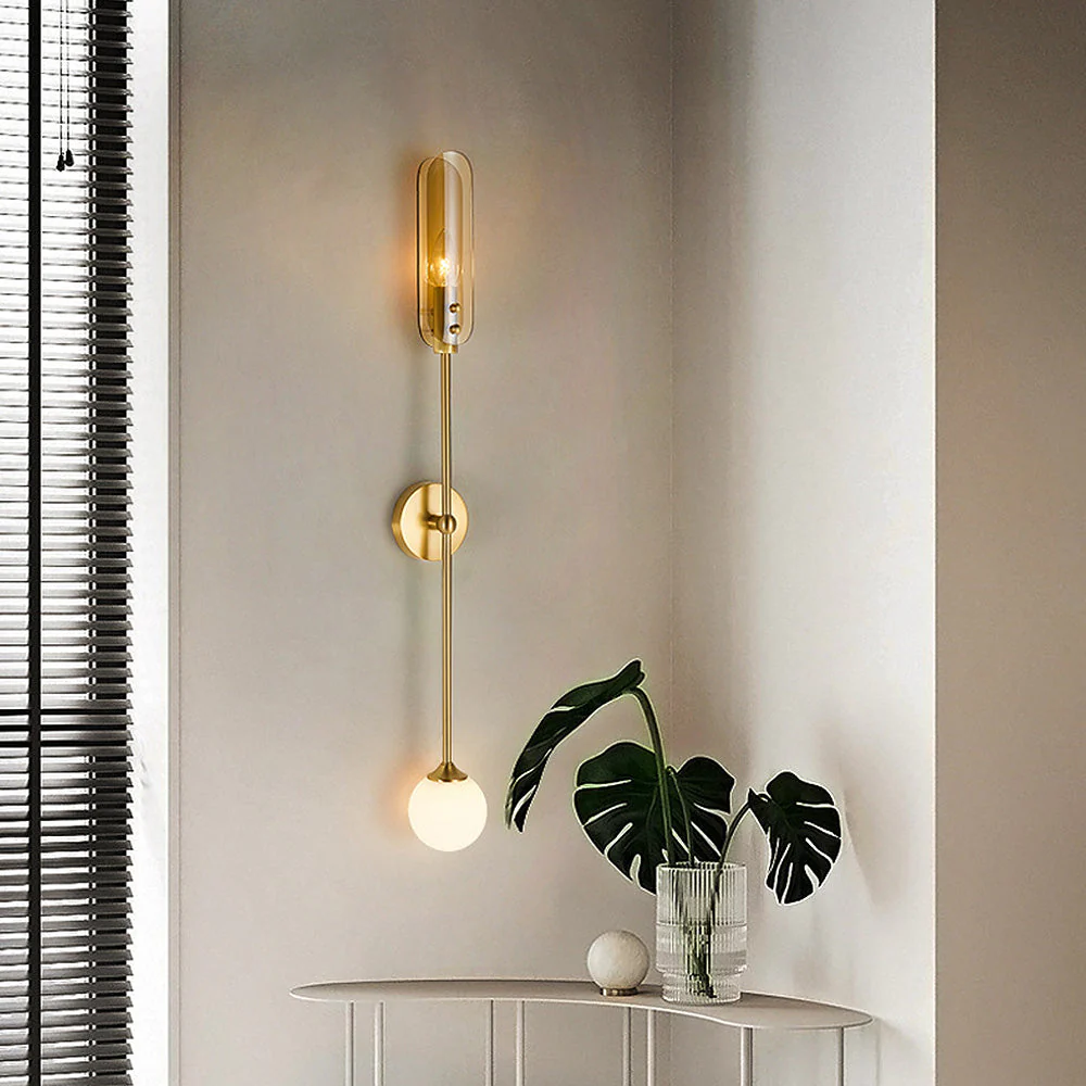 Modern Double Head Long Copper Wall Light - Image 7