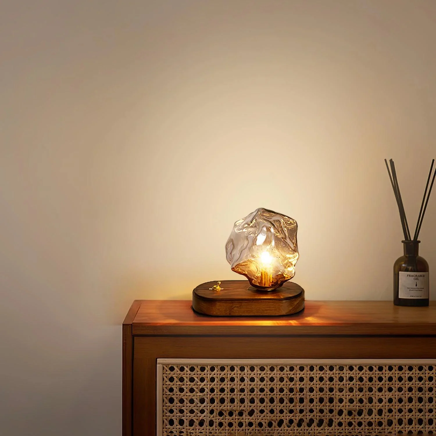 Modern Ice Stone Glass Bedroom Table Lamp - Image 11