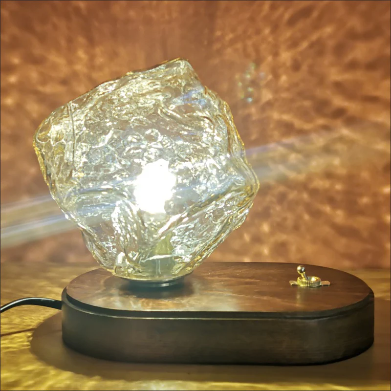 Modern Ice Stone Glass Bedroom Table Lamp - Image 19