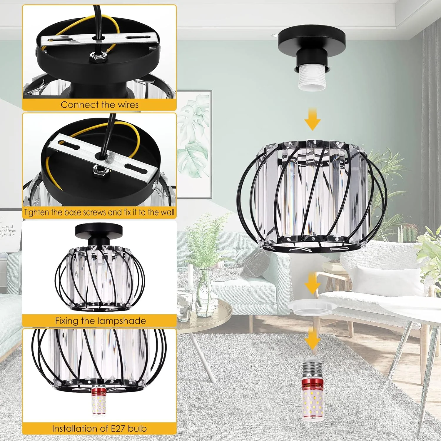 Modern Luxury Glass Hallway Ceiling Light - Image 13
