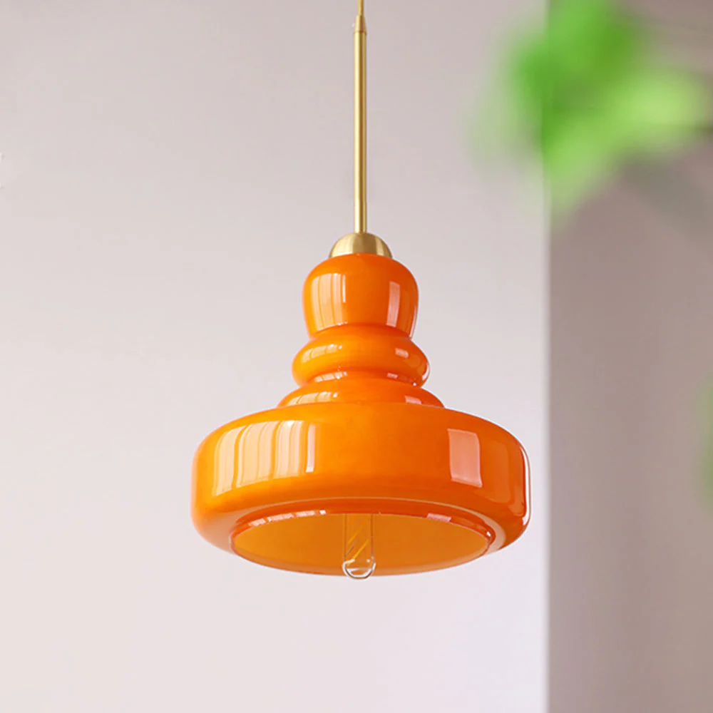 Modern Milk Glass Gourd Pendant Light - Image 9