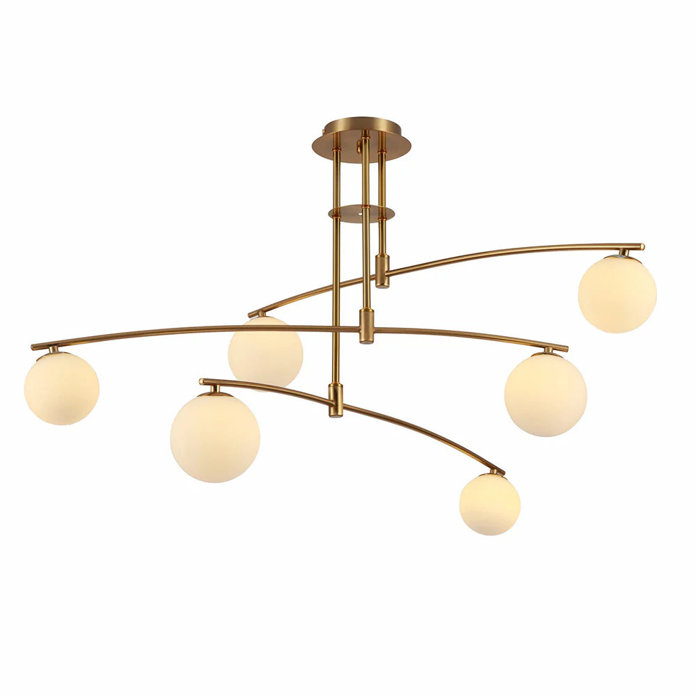Modern Nordic Glass Ball Semi Flush Chandelier - Image 18
