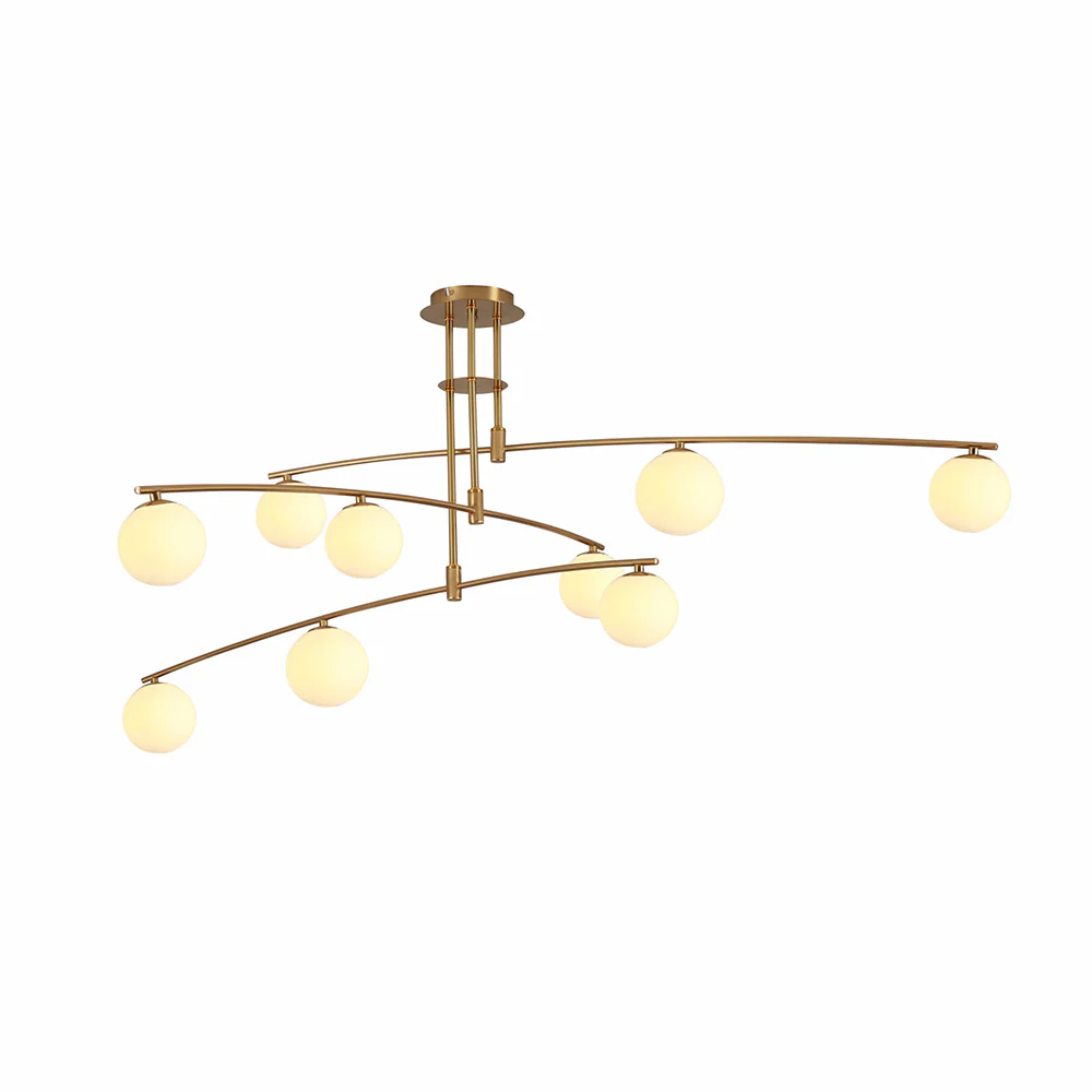 Modern Nordic Glass Ball Semi Flush Chandelier - Image 19