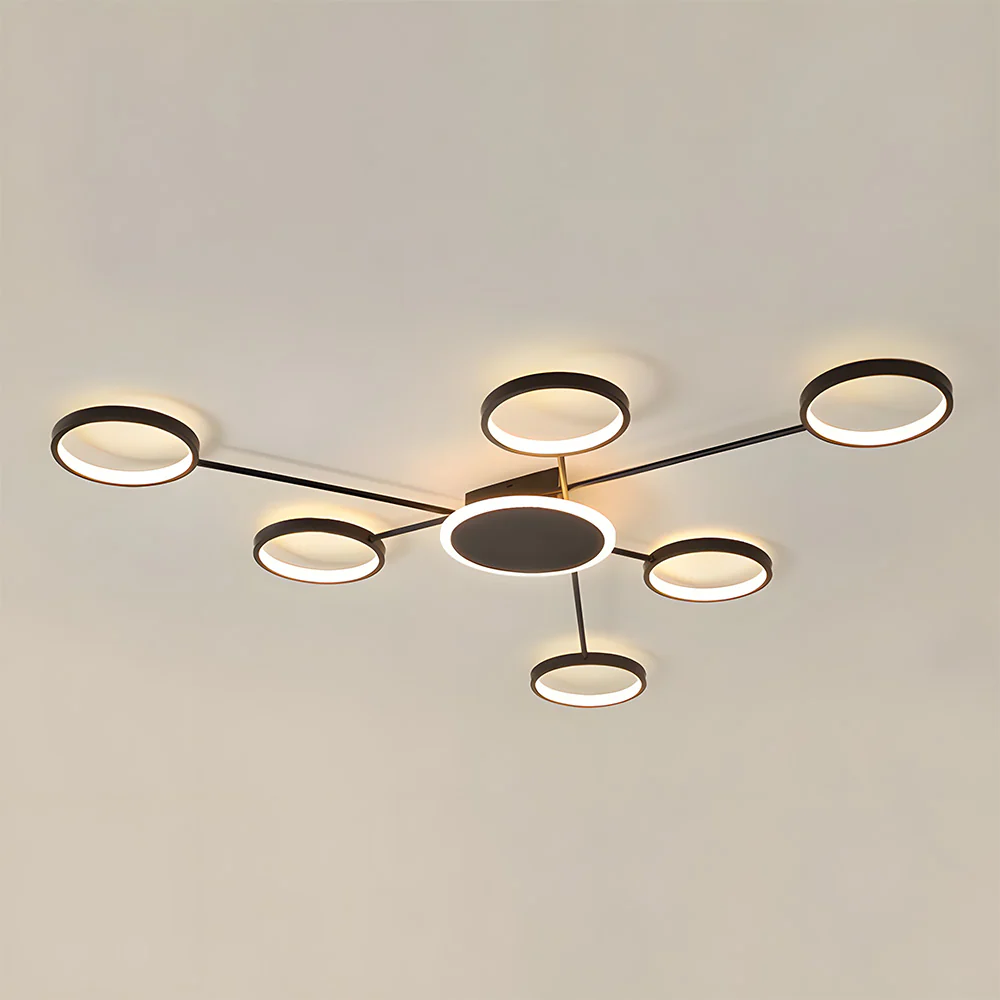 Modern Ring Metal Multi-Head LED Ceiling Light - Image 10