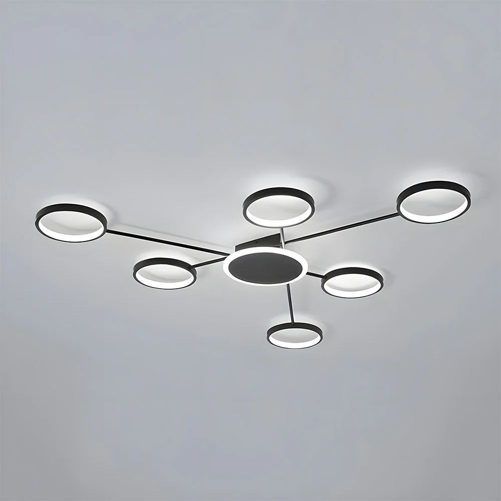 Modern Ring Metal Multi-Head LED Ceiling Light - Image 12