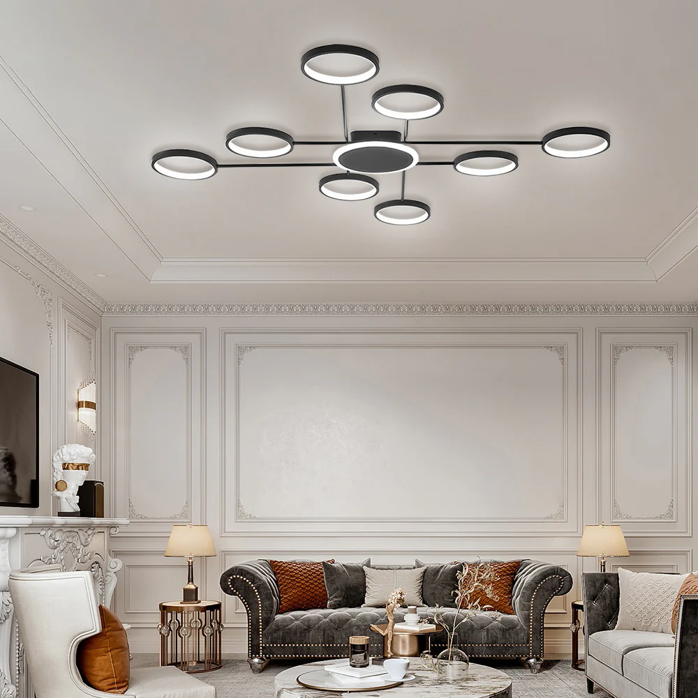 Modern Ring Metal Multi-Head LED Ceiling Light - Image 13