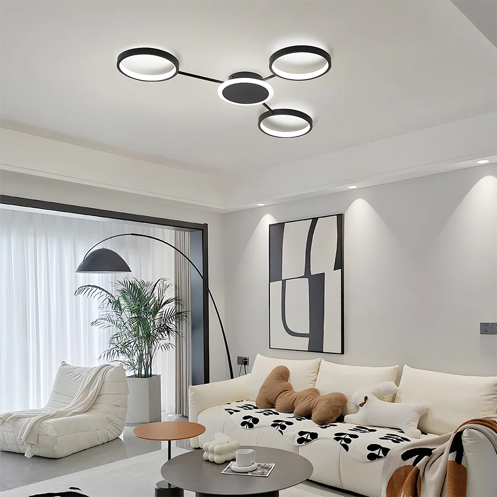 Modern Ring Metal Multi-Head LED Ceiling Light - Image 2