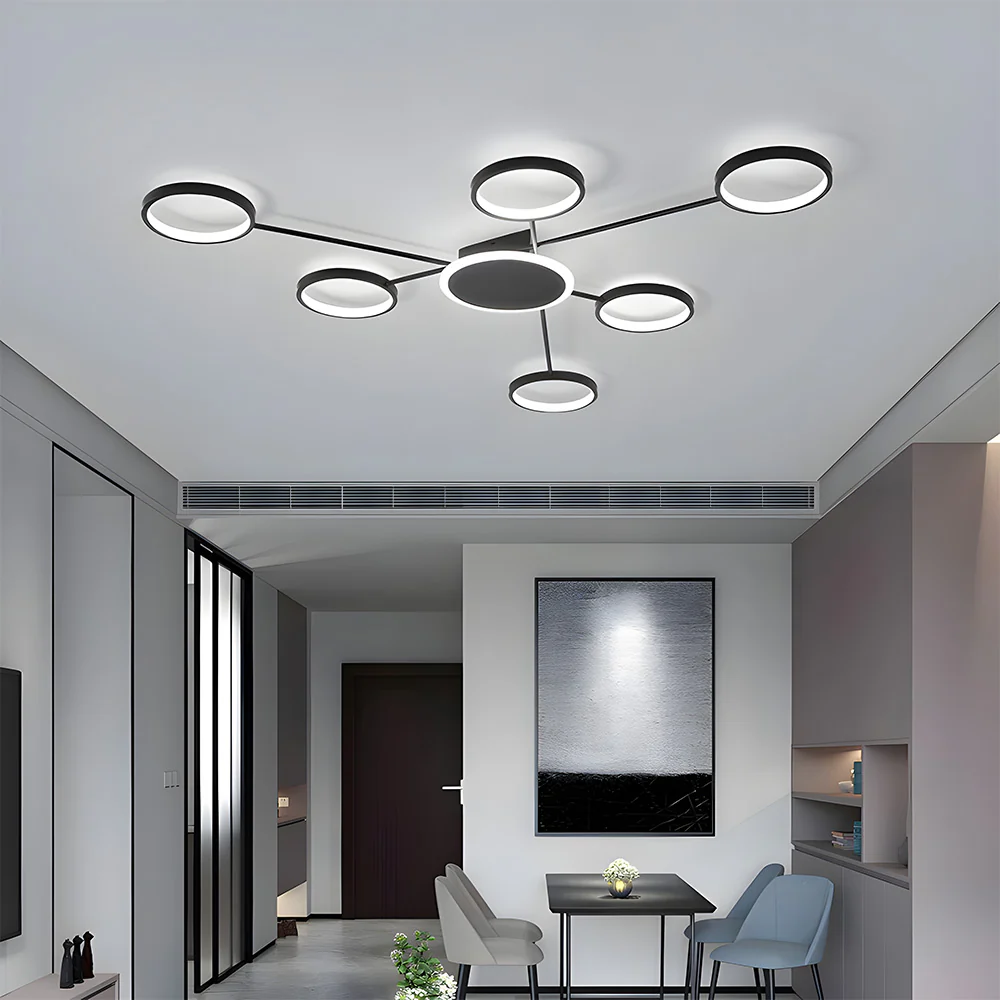 Modern Ring Metal Multi-Head LED Ceiling Light - Image 6