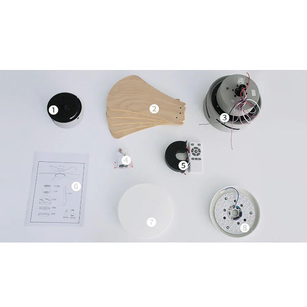 Scandinavian Wood Flush Ceiling Fan With LED Lighting - Image 21