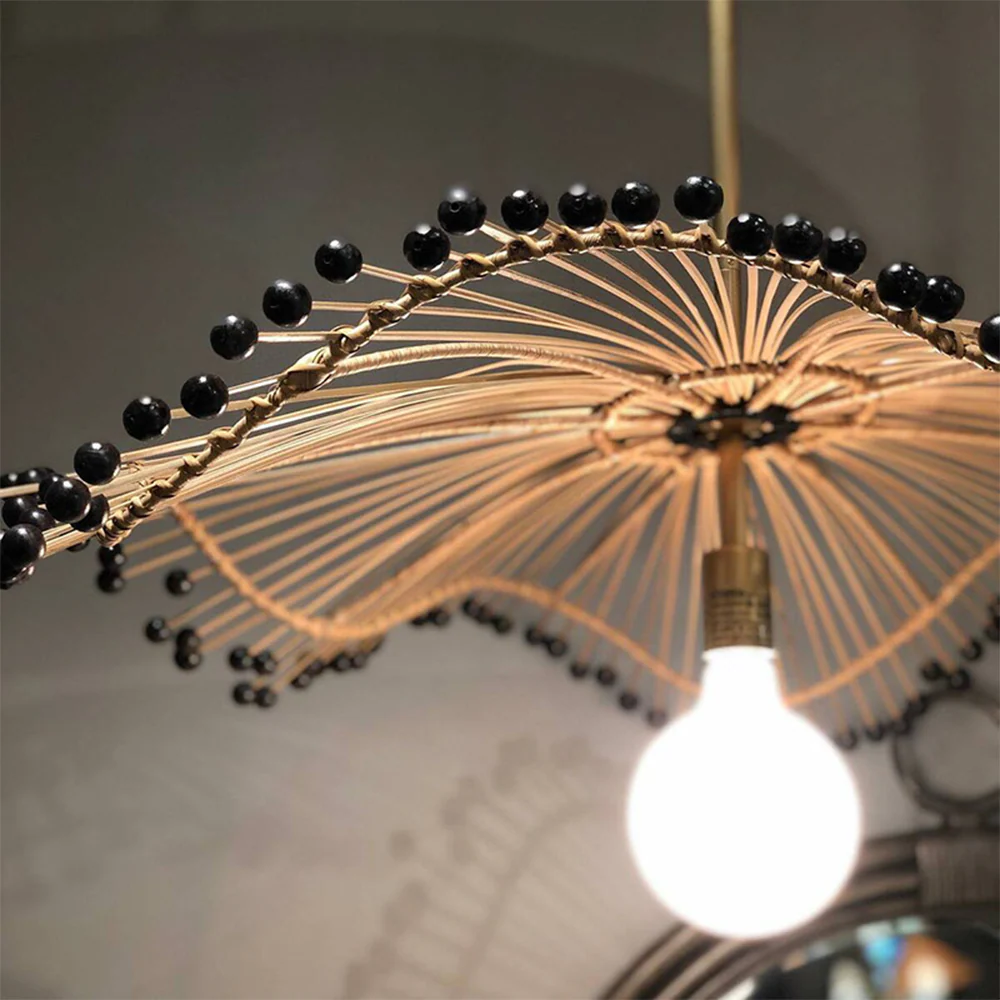 Modern Waverly Handwoven Rattan Pendant Light - Image 8