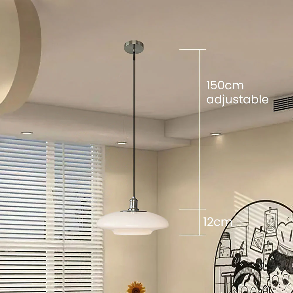 Modern White Glass Pendant Light - Image 5