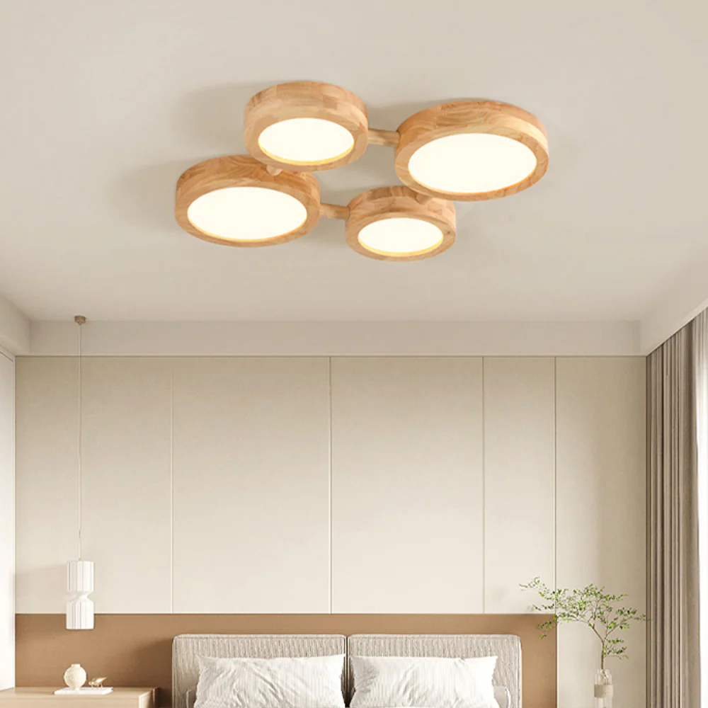 Multi-Heads Wood Retro LED Ceiling Light - Image 19