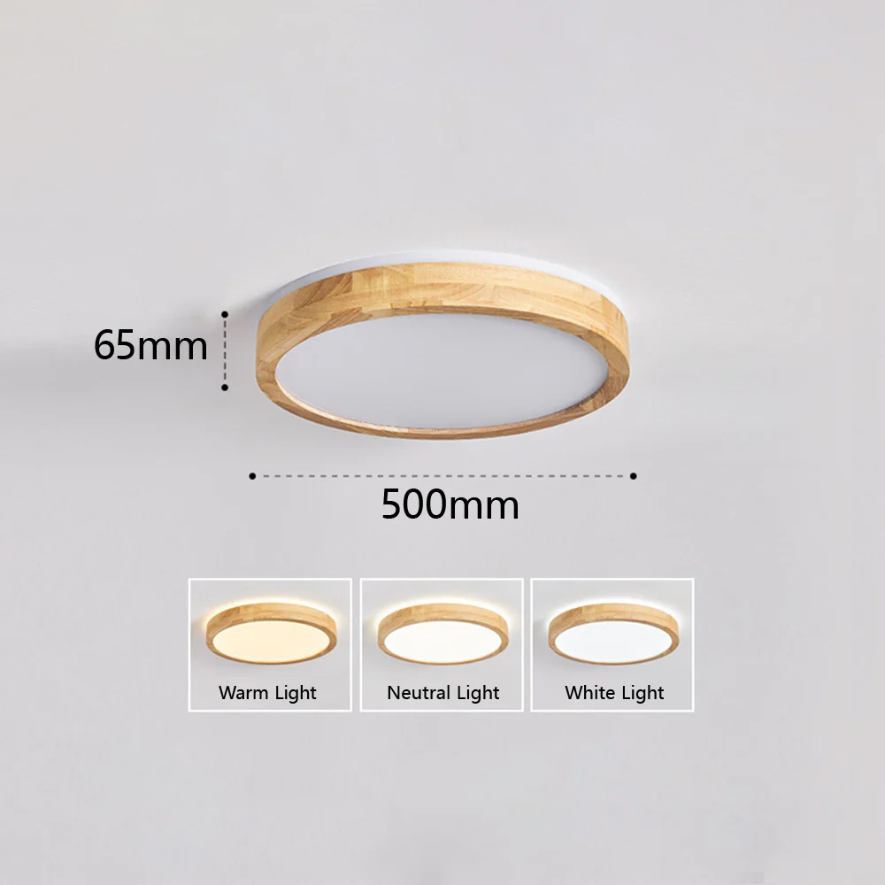 Natural Wood LED Round Ceiling Light - Image 12