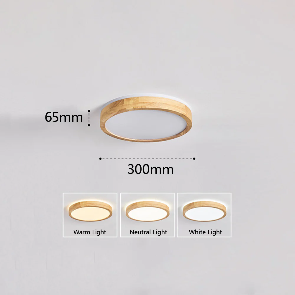 Natural Wood LED Round Ceiling Light - Image 8