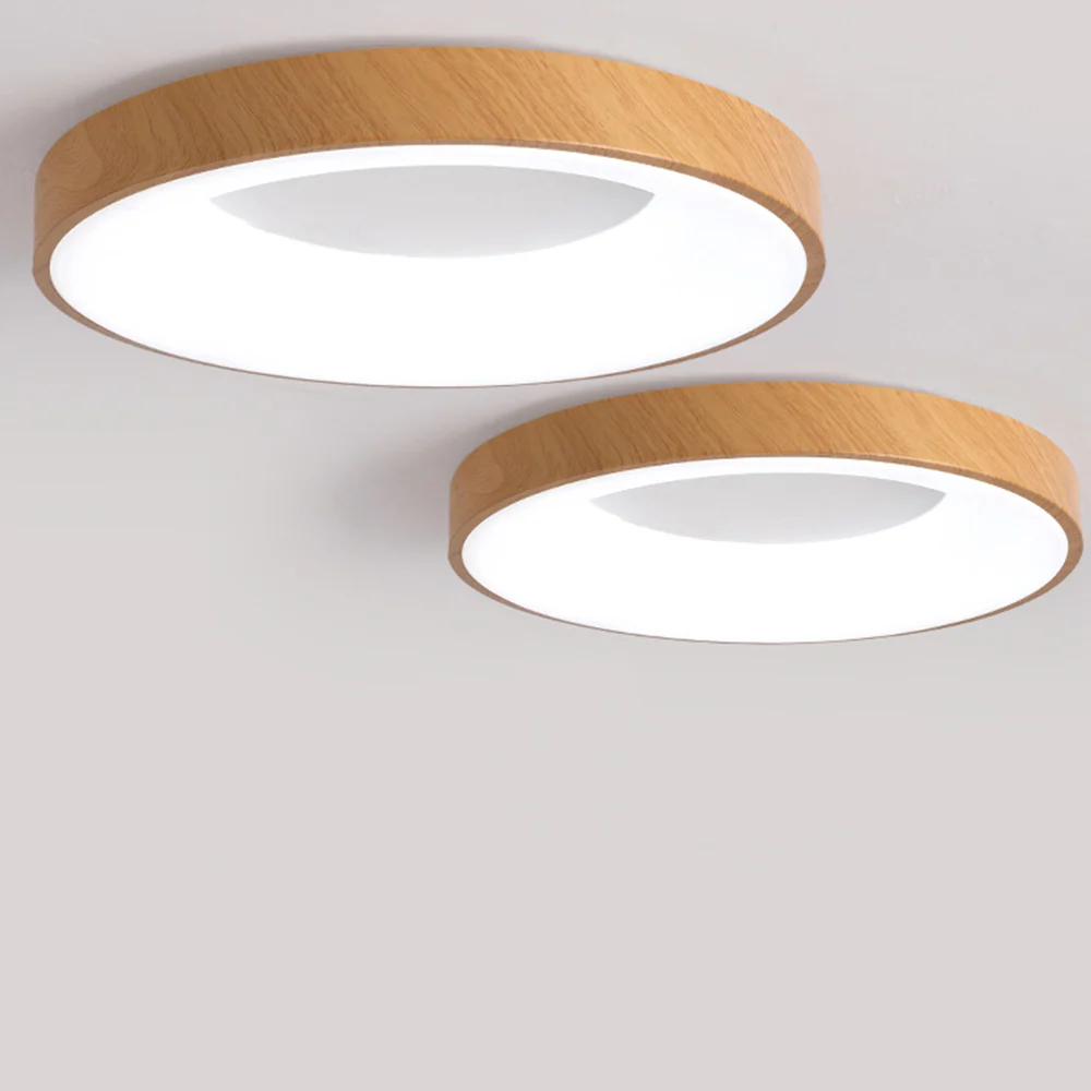 Natural Wood Round LED Ceiling Light - Image 12