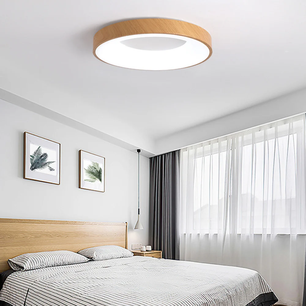 Natural Wood Round LED Ceiling Light - Image 13