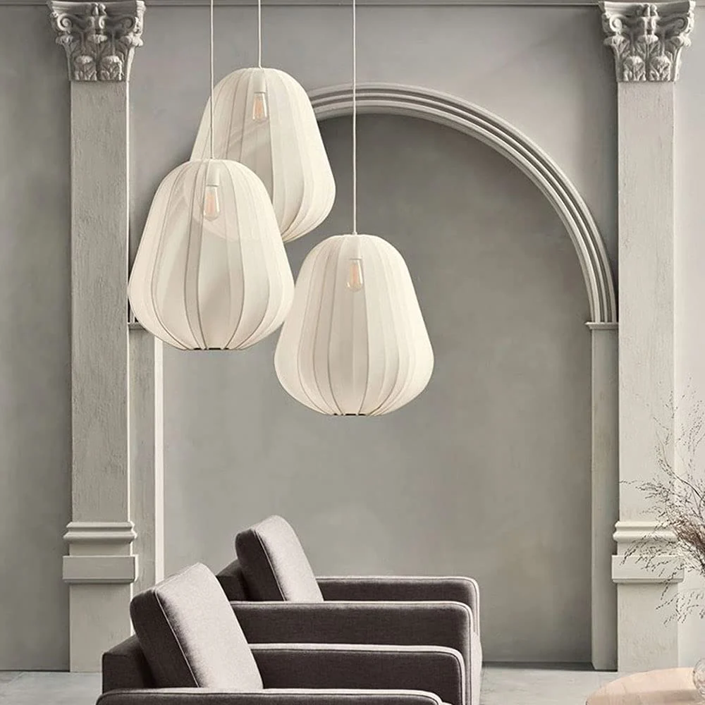 Nordic 1-Light Fabric Lampshade Shade Pendant Lamp - Image 2