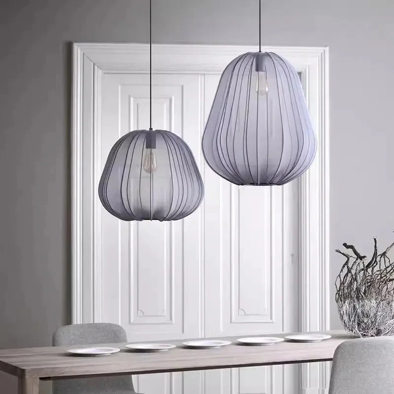 Nordic 1-Light Fabric Lampshade Shade Pendant Lamp - Image 7