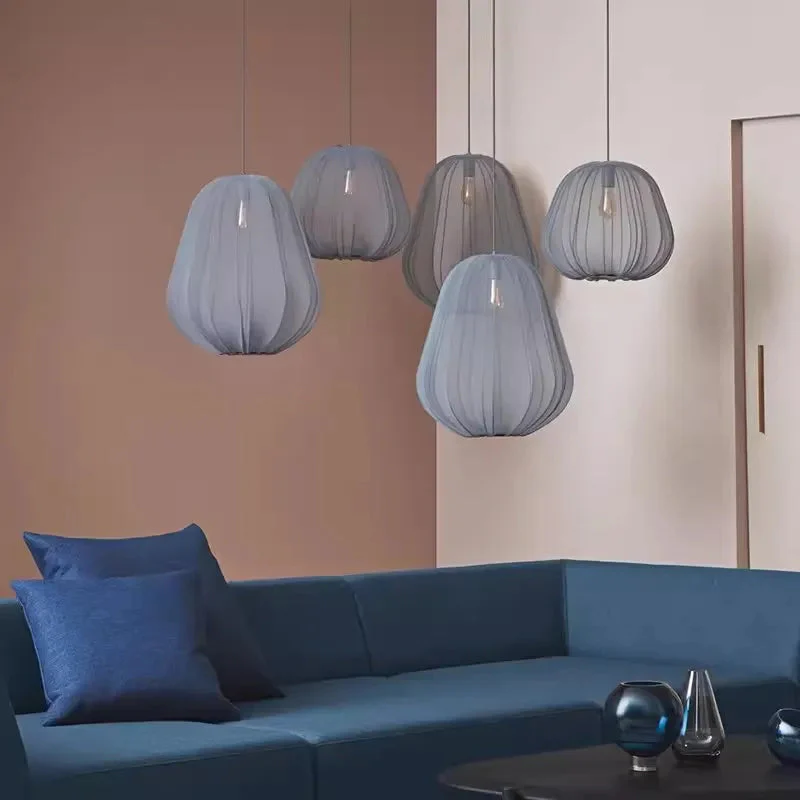 Nordic 1-Light Fabric Lampshade Shade Pendant Lamp - Image 9