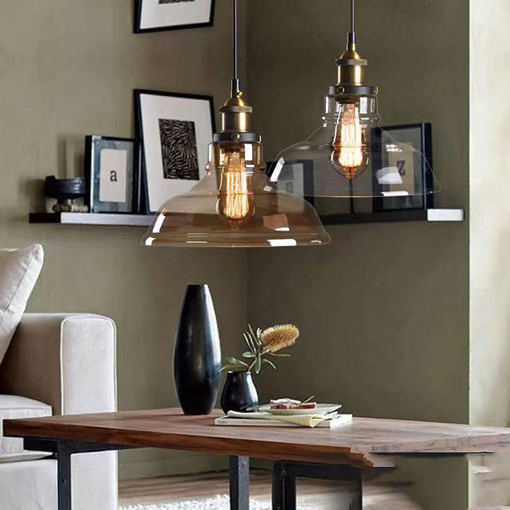 Nordic Clear Glass Bedside Pendant Light - Image 2